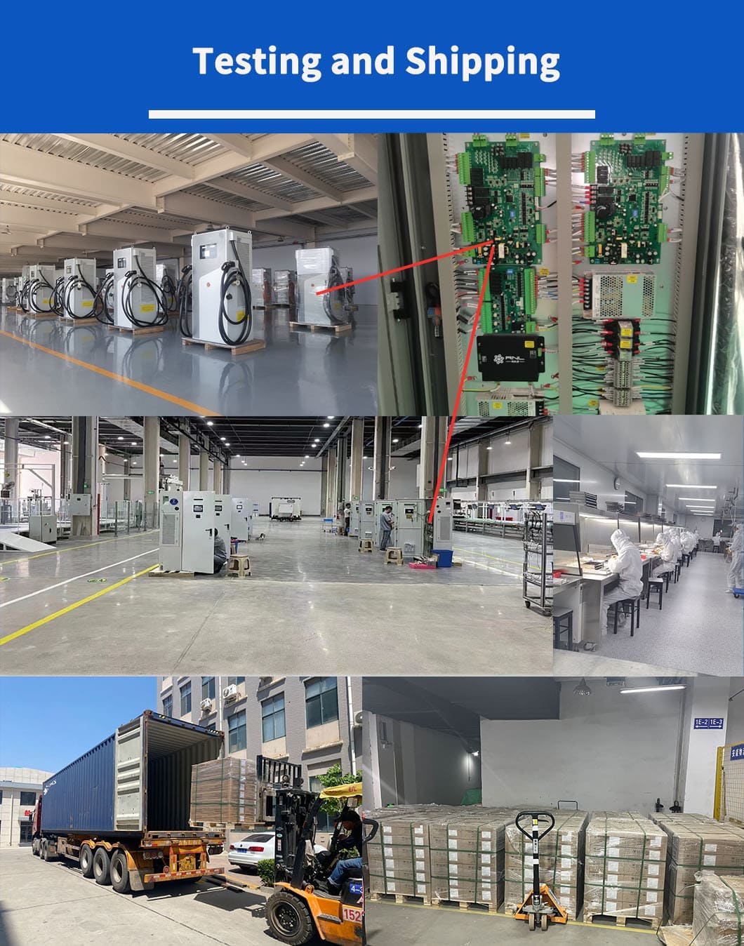 ev charging control unit testing and shipping